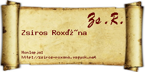 Zsiros Roxána névjegykártya