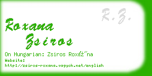 roxana zsiros business card